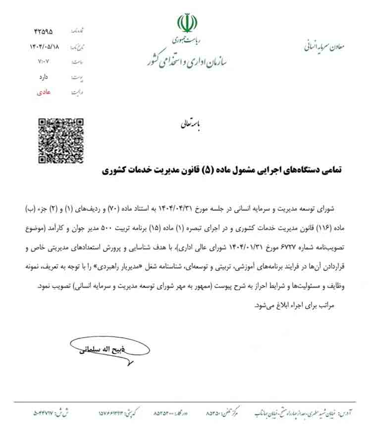 شناسنامه شغل مدیریار راهبردی 1